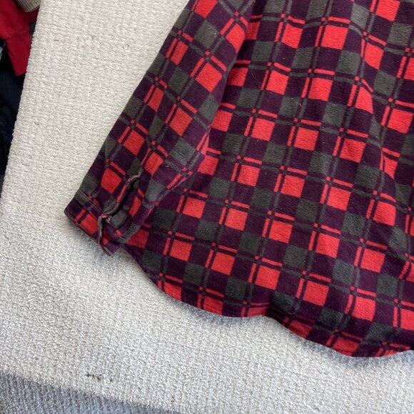Vintage 60s Champion Flannel Shirt Red Plaid Button Front Workwear Sz 16.5 Read - Picture 15 of 16